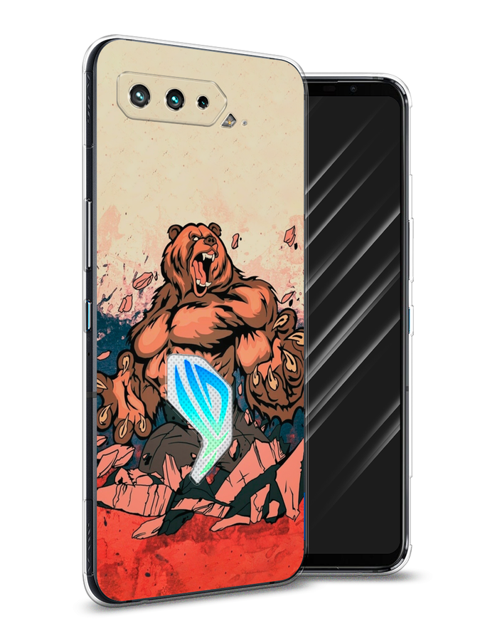 

Чехол Awog на Asus ROG Phone 5 "Медведь с флагом РФ", Коричневый;синий;красный, 44250-2