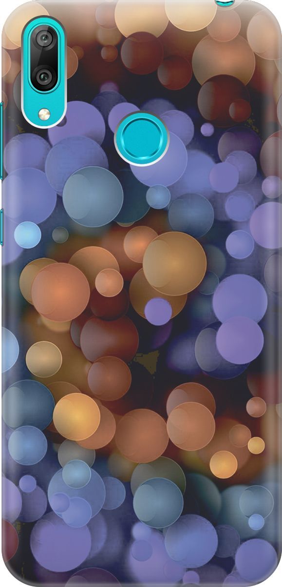 

Чехол на Huawei Y7 (2019) "Сиренево-оранжевые шарики", Фиолетовый;оранжевый, 6188