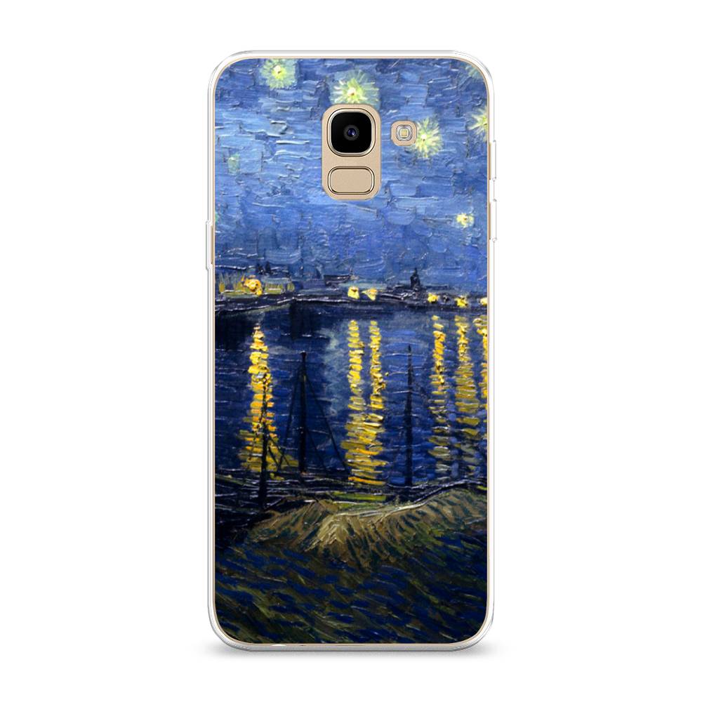 

Чехол на Samsung Galaxy J6 2018 "Звездная ночь над Роной", Синий;желтый, 26150-4