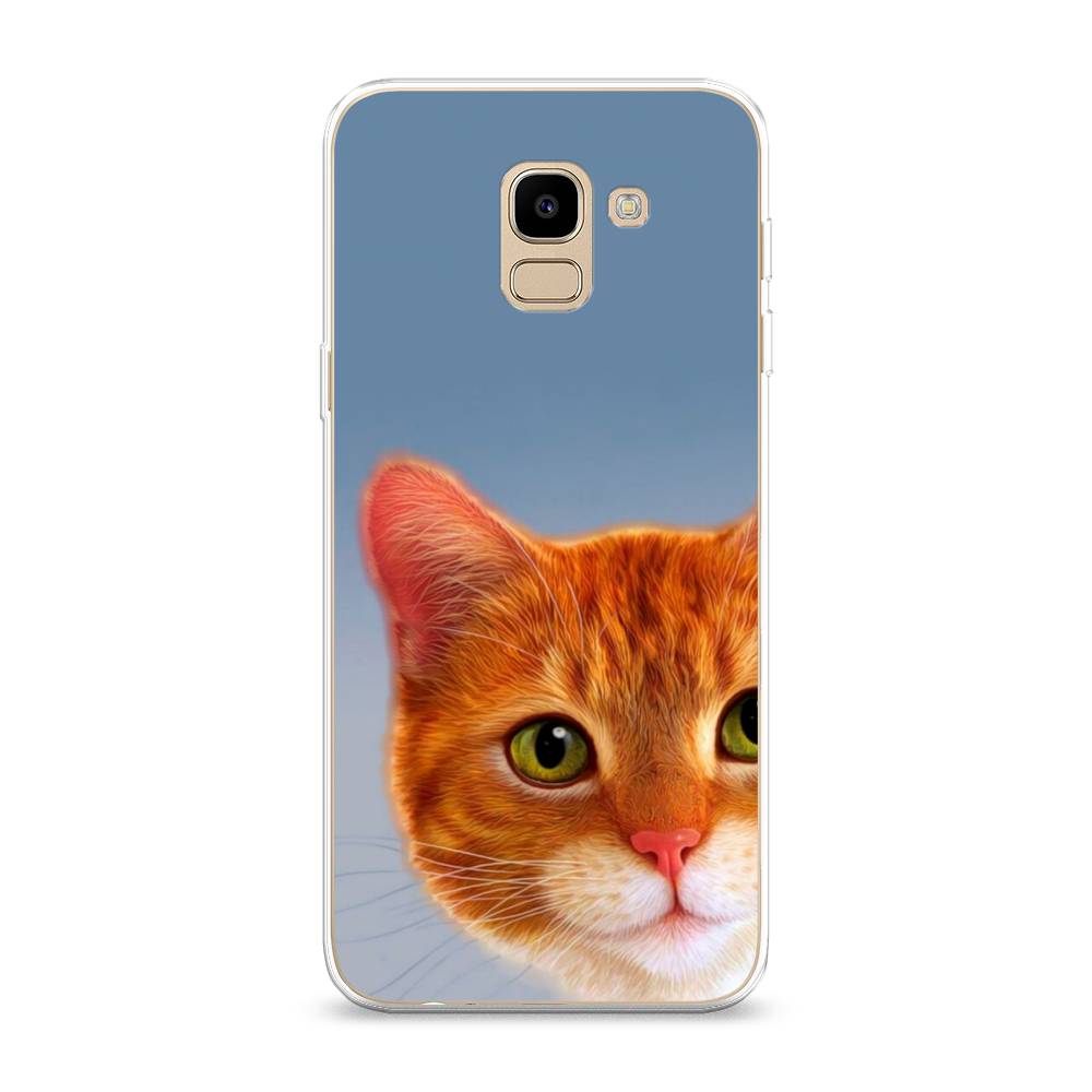 

Чехол на Samsung Galaxy J6 2018 "Любопытный котик", Коричневый, 26150-1