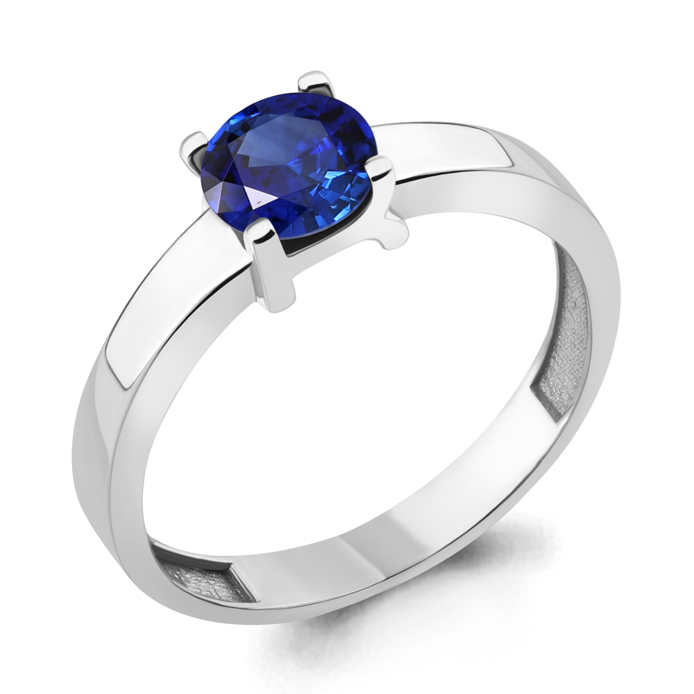 

Кольцо из серебра с сапфиром искусственным Aquamarine Aquamarine 67754Б_925_р р. 19, 67754Б_925_р