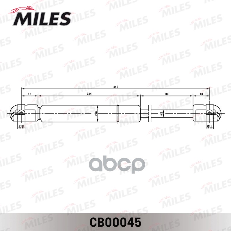 фото Упор газовый miles cb00045 skoda fabia i 00-08 (6y2/6y5) / амортизатор багажника miles арт