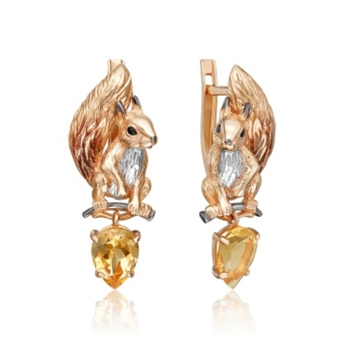 

Серьги из золота PLATINA jewelry 02-5299-00-206-1110, эмаль/цитрин, 02-5299-00-206-1110