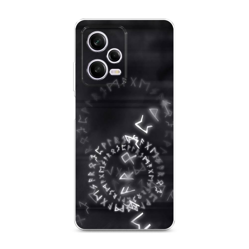 

Чехол на Xiaomi Redmi Note 12 Pro "Руны", Серый;черный, 317050-3