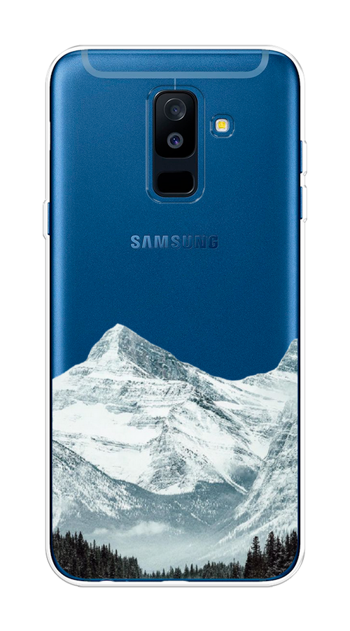 

Чехол на Samsung Galaxy A6 Plus "Горы арт 1", Белый;зеленый, 26050-2