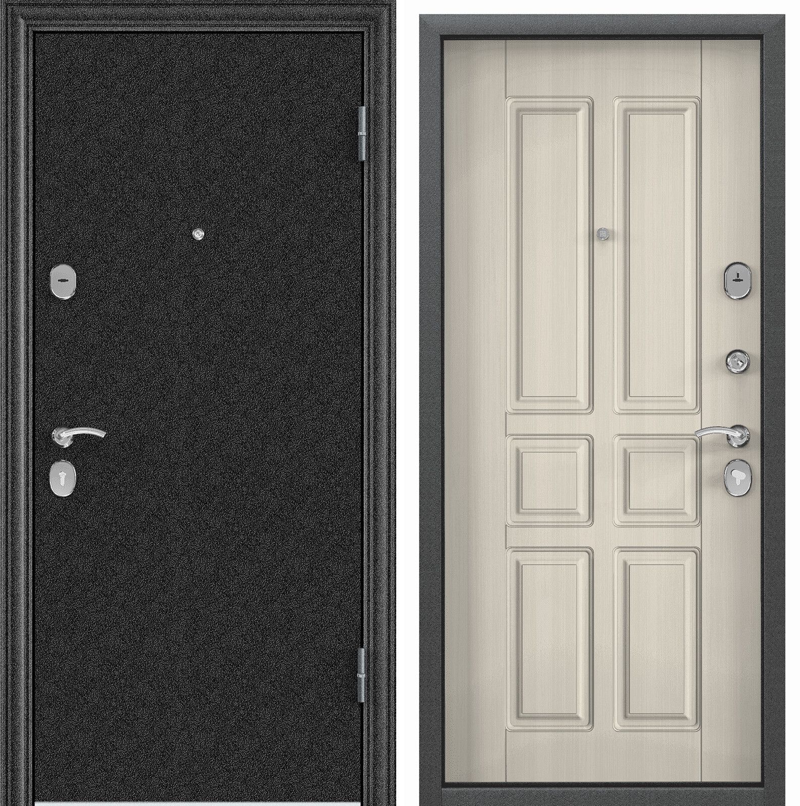 фото Дверь входная для квартиры металлическая torex delta-100 860х2050, правый, черный/бежевый torex стальные двери