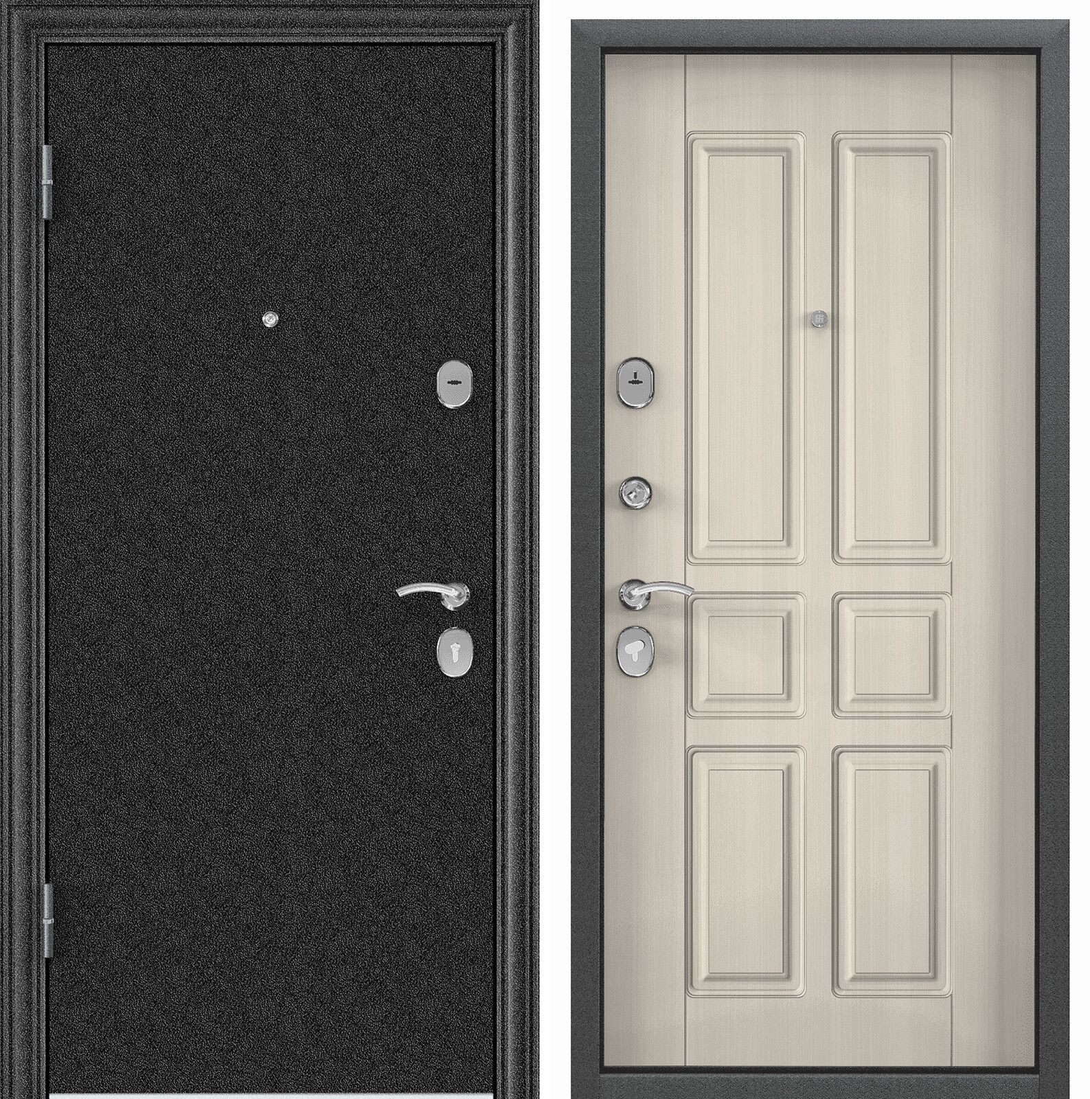 фото Дверь входная для квартиры металлическая torex delta-100 950х2050, левый, черный/бежевый torex стальные двери