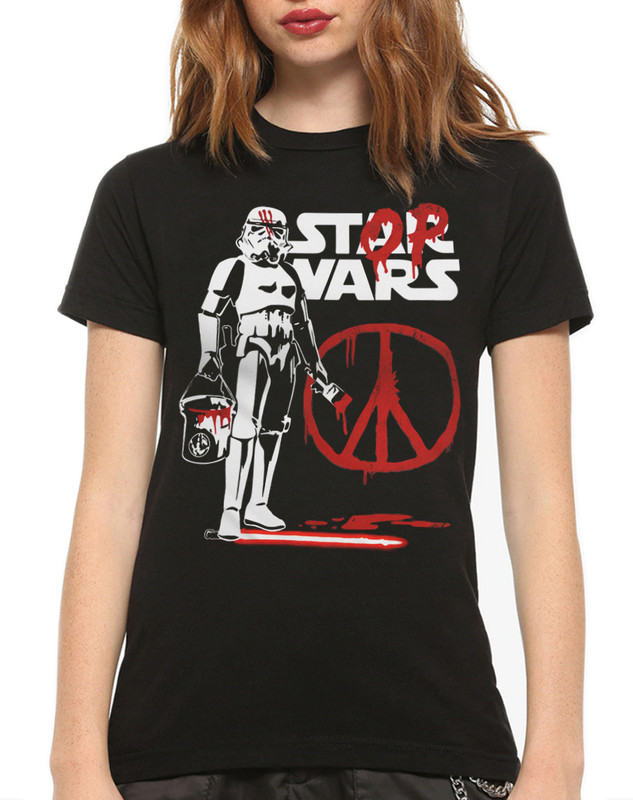 

Футболка женская Dream Shirts Штурмовик - Stop Wars 66632211 черная 3XL, Штурмовик - Stop Wars 66632211