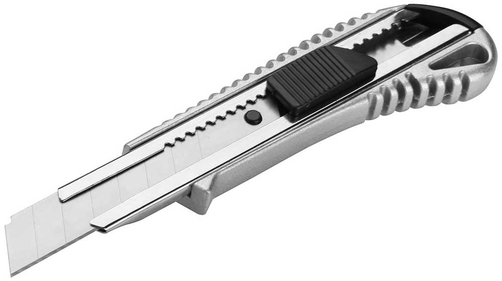 Нож с выдвижным лезвием с кнопкой  WOKIN 300318, 100x18 мм