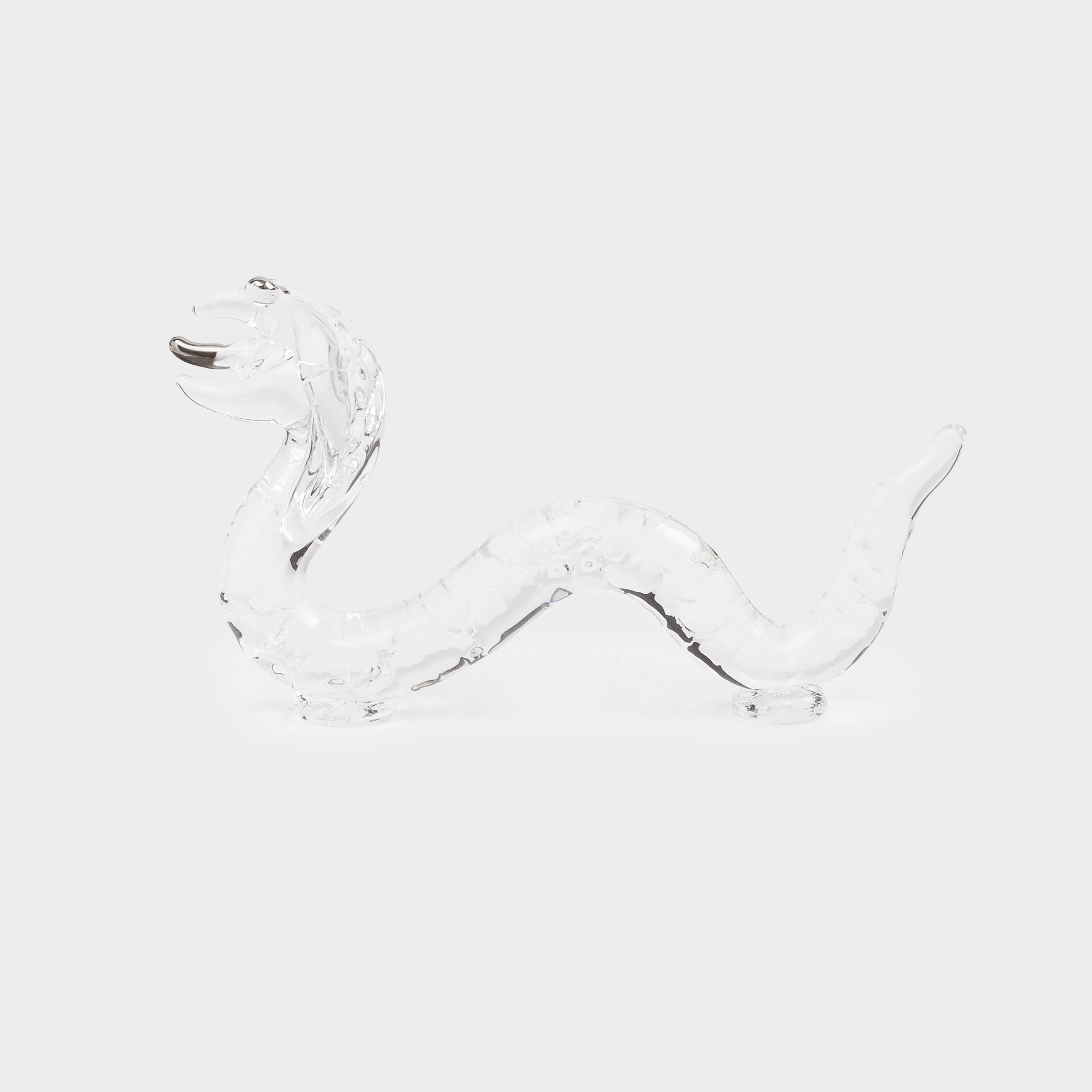 

Статуэтка, 10 см, стекло, серебристая, Змея, Snake vitreous, Прозрачный;серебристый