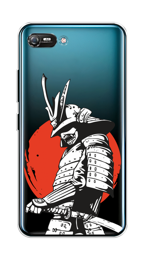 

Чехол на Itel A25/A35 "Самурай с катаной", Черный;красный;белый, 3200950-1