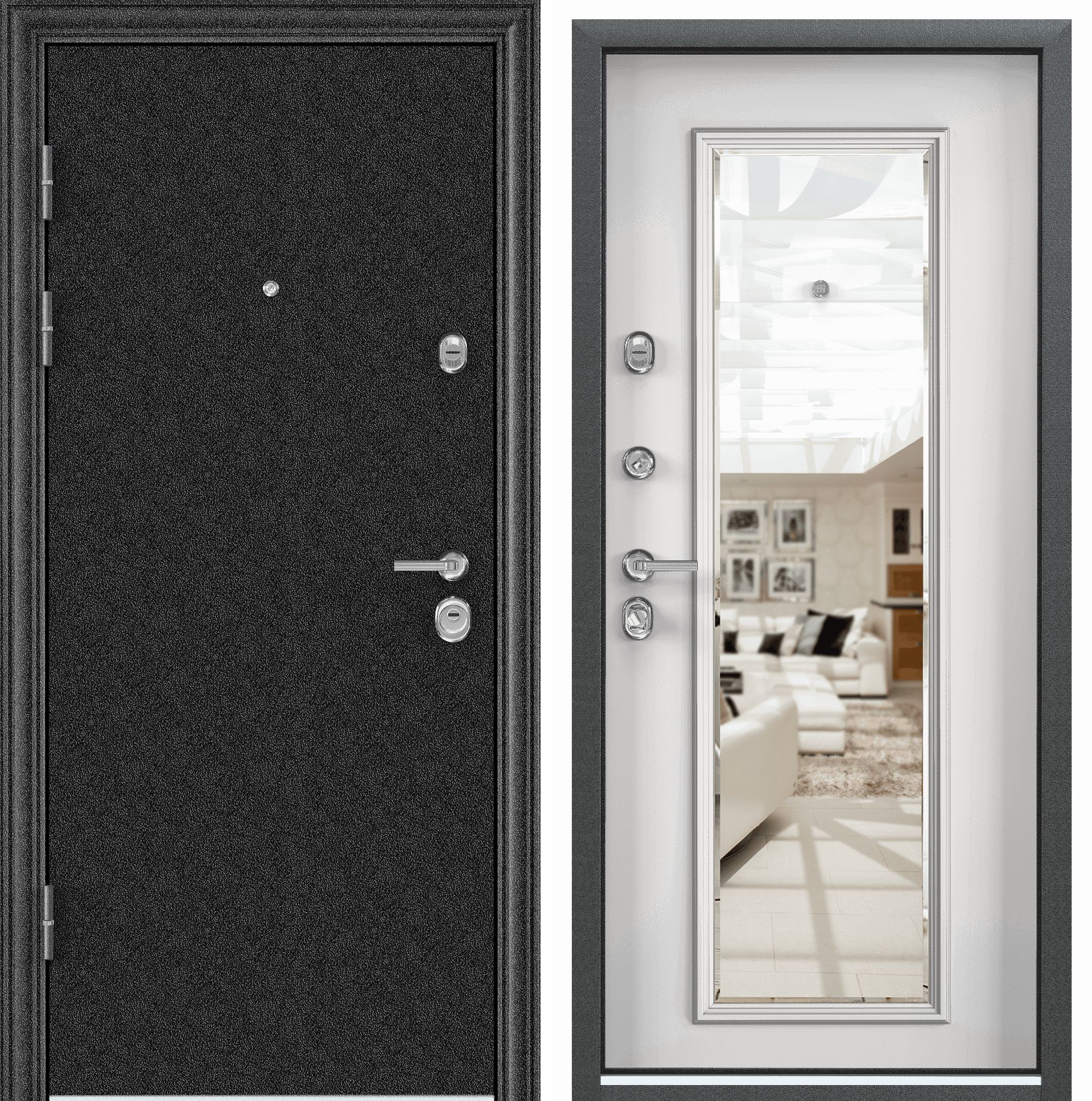 фото Дверь входная для квартиры металлическая torex ultimatum 950х2070, левый, черный/белый torex стальные двери
