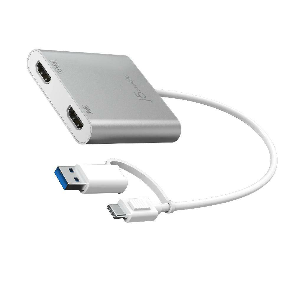 фото Переходник j5create usb type-c - 2xhdmi вилка-розетка 0.2м (jca365)