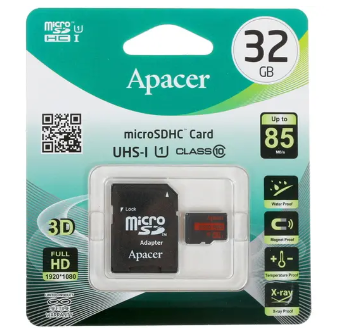 Карта памяти Apacer Micro SDHC 32Гб