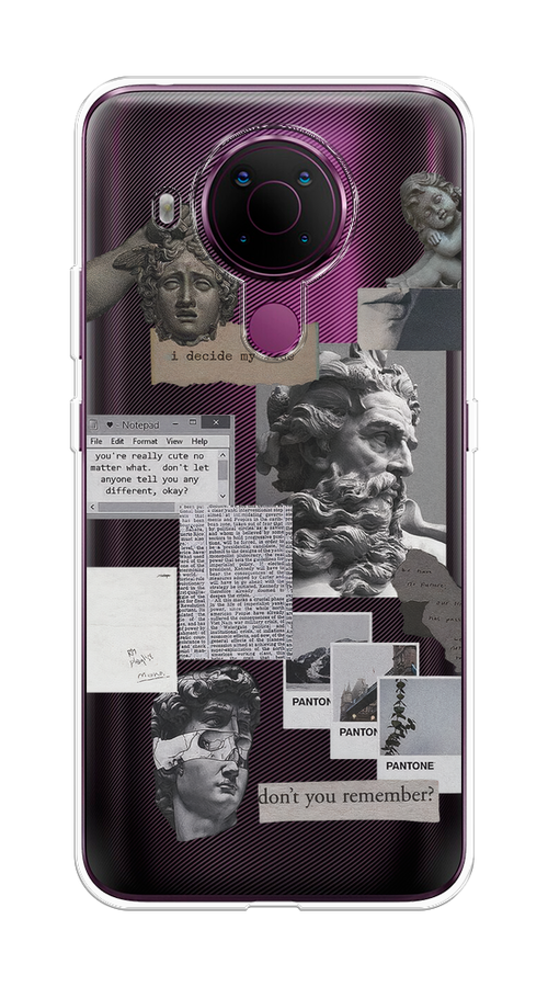 

Чехол на Nokia 5.4 "Коллаж греческие скульптуры", Бежевый;серый, 123650-1