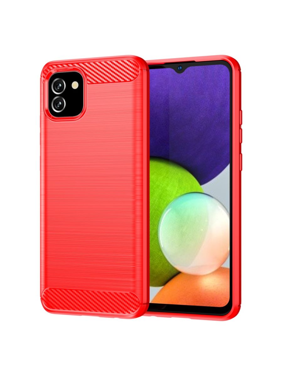 

Чехол Carbon для смартфона Samsung Galaxy A03 Красный