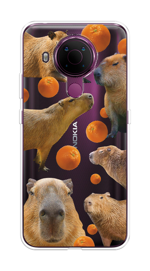 

Чехол на Nokia 5.4 "Капибара и апельсины", Бежевый;оранжевый, 123650-1
