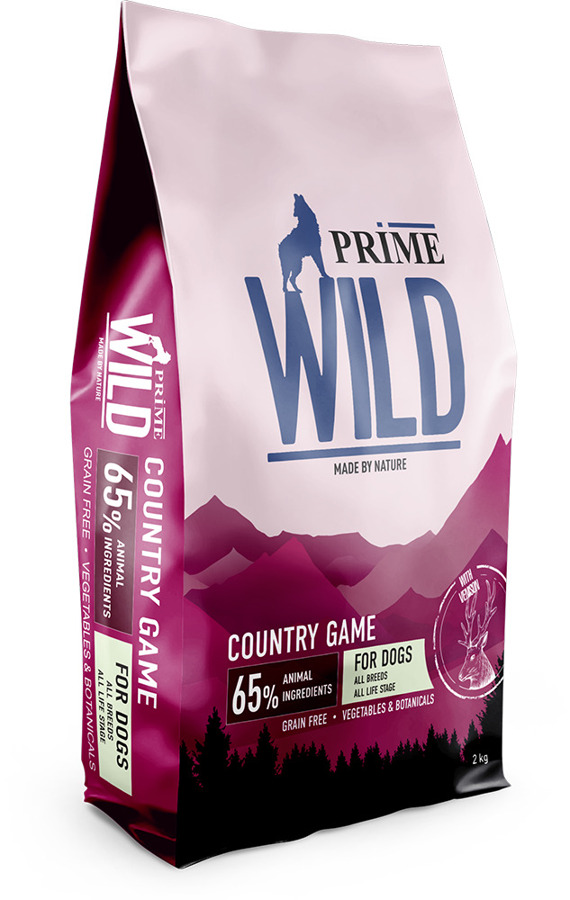 

Сухой корм для собак и щенков PRIME WILD с уткой и олениной, 2кг, GF