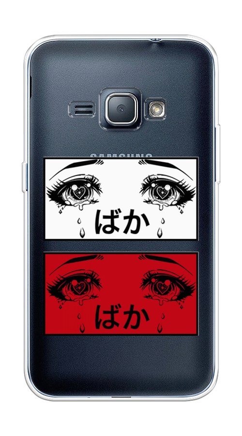 

Чехол на Samsung Galaxy J1 2016 "Красные глаза манга", Красный;белый;черный, 22150-4