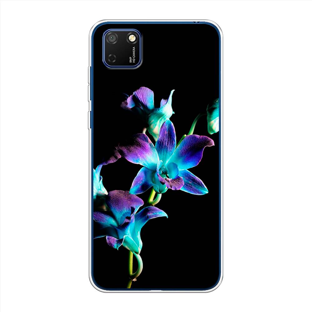 фото Чехол awog "синий цветок на черном" для honor 9s