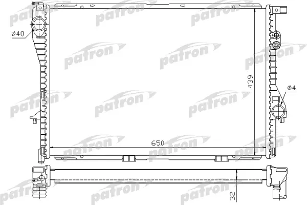 

Радиатор охлаждения двигателя PATRON PRS3388