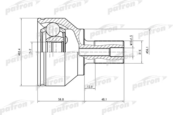 

ШРУС наружн к-кт FORD: Focus II/C-MAX 04- PATRON PCV1563