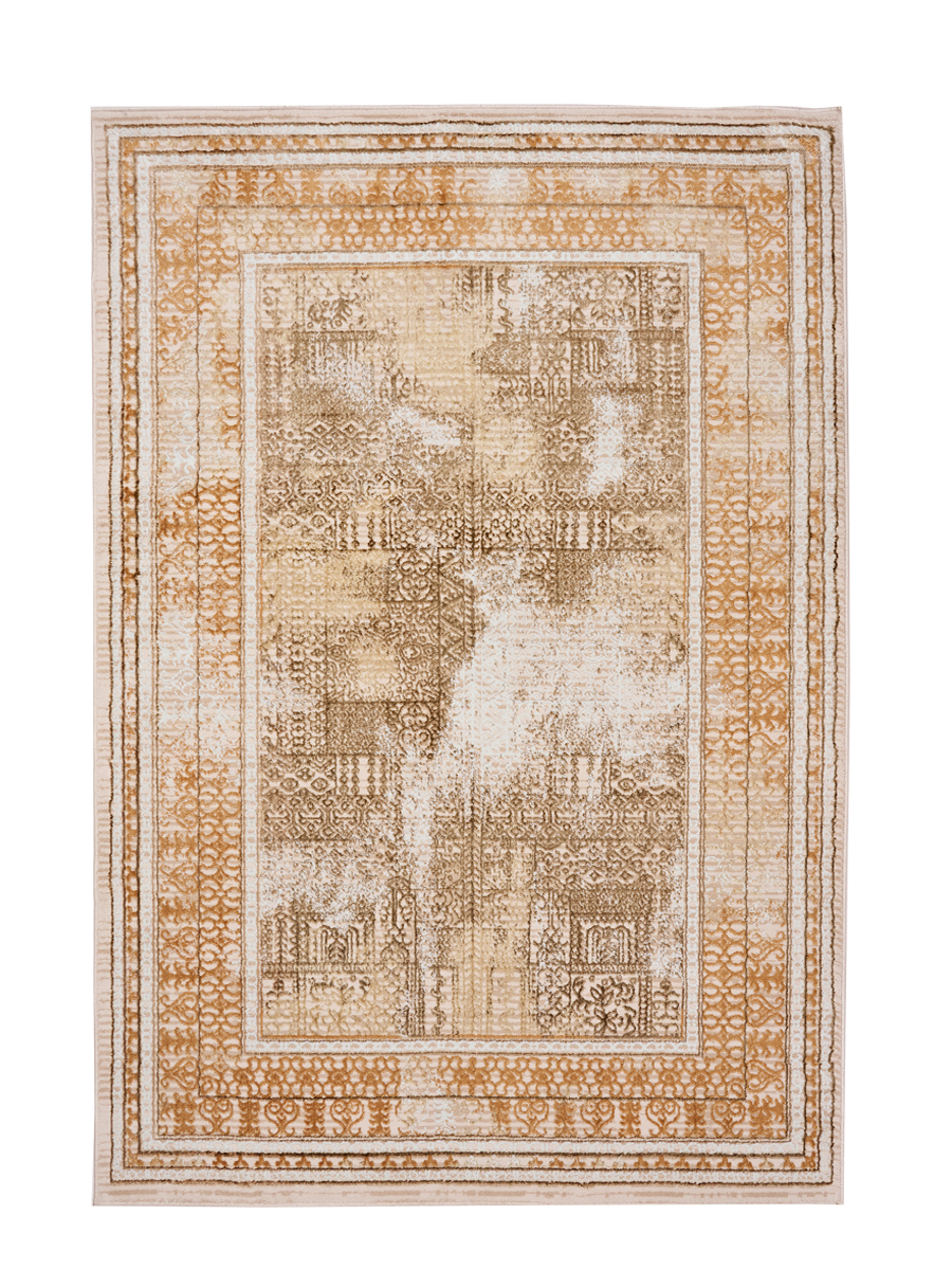 фото Ковер ворсовый kamalak tekstil dream бежевый с золотом 100х150 арт. ук-1145-03
