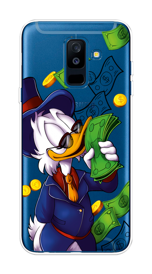 

Чехол на Samsung Galaxy A6 Plus "Scrooge McDuck with Money", Синий;зеленый;белый, 26050-6