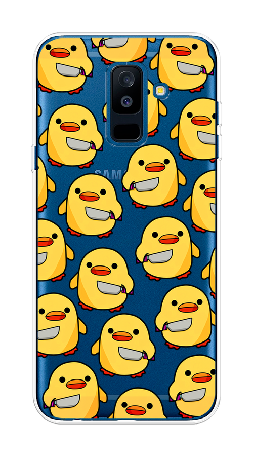 

Чехол на Samsung Galaxy A6 Plus "Утка с ножом", Прозрачный;желтый;оранжевый, 26050-1