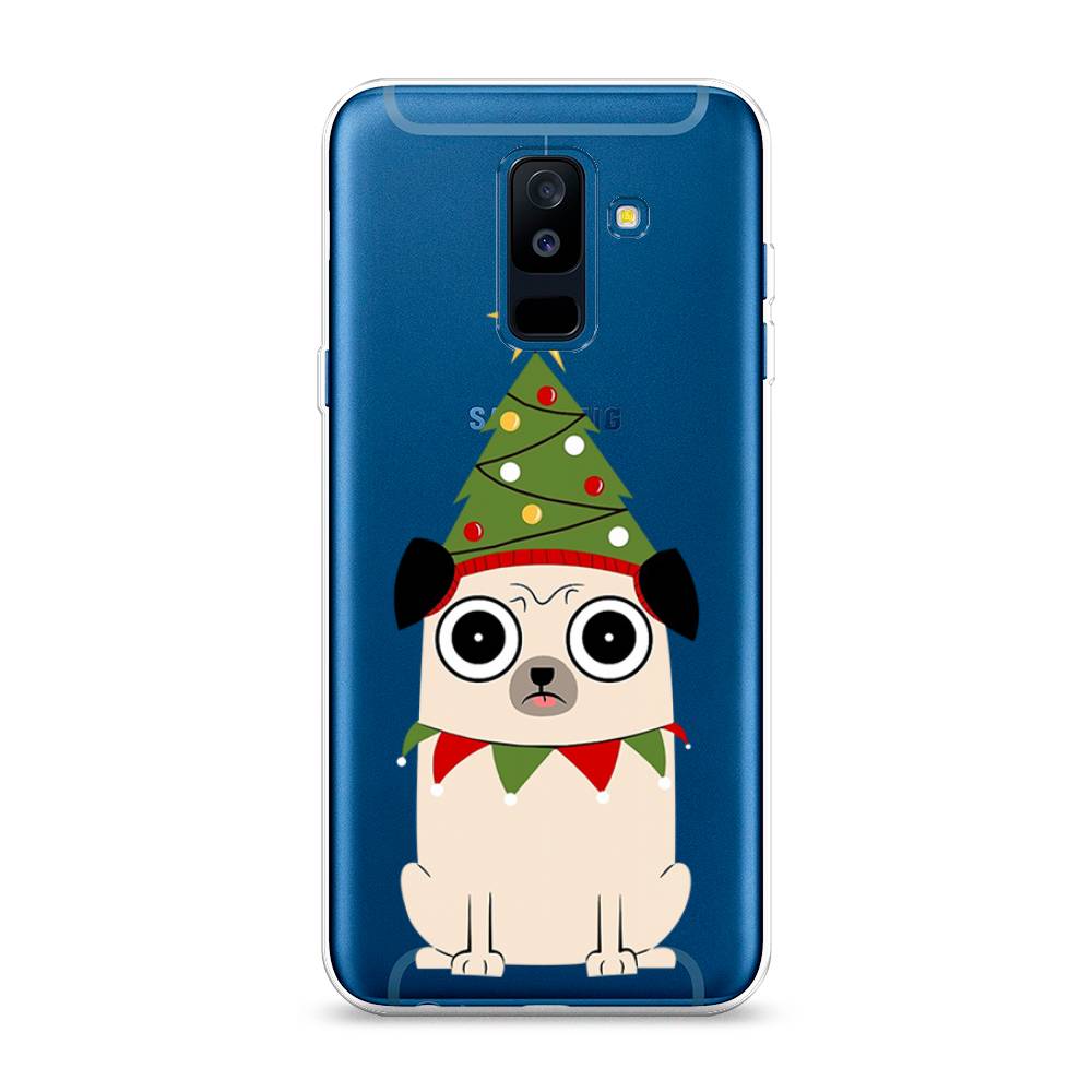 

Чехол на Samsung Galaxy A6 Plus "Собачка с ёлочкой", Бежевый;красный;зеленый, 26050-1