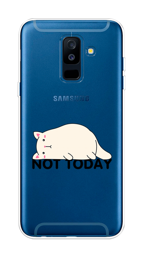 

Чехол на Samsung Galaxy A6 Plus "Cat not today", Белый;розовый;черный, 26050-1