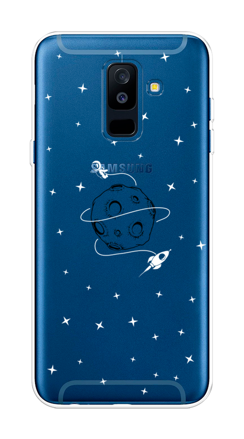 

Чехол на Samsung Galaxy A6 Plus "Полет вокруг луны", Белый;серый;черный, 26050-2