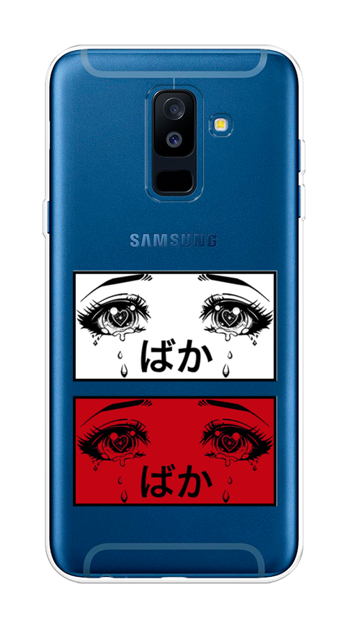 

Чехол на Samsung Galaxy A6 Plus "Красные глаза манга", Красный;белый;черный, 26050-4