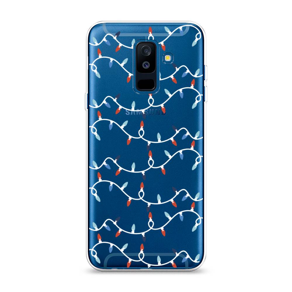 

Чехол на Samsung Galaxy A6 Plus "Разноцветная гирлянда", Белый;красный;синий, 26050-5