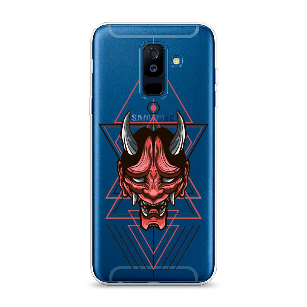 

Чехол на Samsung Galaxy A6 Plus "Hanya Oni mask", Серый;красный;черный, 26050-4