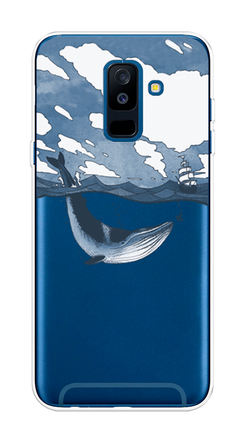

Чехол на Samsung Galaxy A6 Plus "Большой кит", Синий, 26050-1