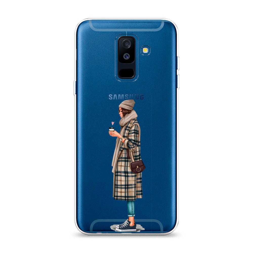 

Чехол на Samsung Galaxy A6 Plus "Утренний кофе", Коричневый;бежевый, 26050-6