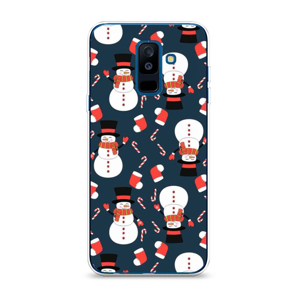 

Чехол на Samsung Galaxy A6 Plus "Синие снеговики", Синий;белый;красный, 26050-5