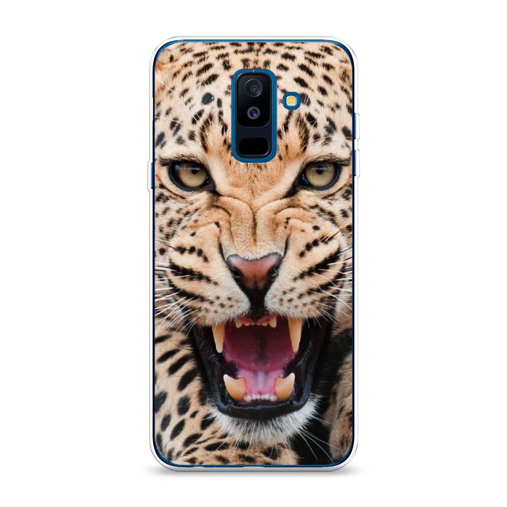 

Чехол на Samsung Galaxy A6 Plus "Леопард 3d", Бежевый;черный, 26050-6