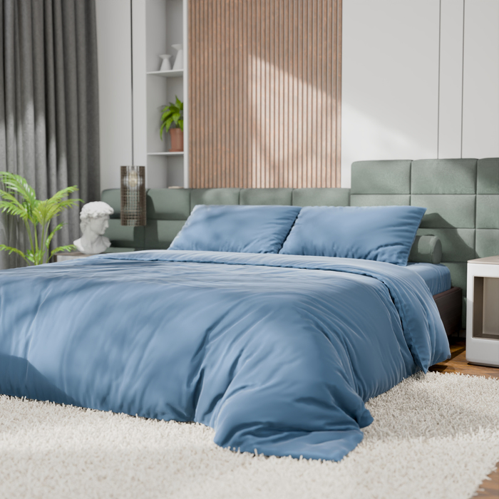 

Постельное бельё Этель Дуэт Tencel 155*210см-2шт, 230*245см, 50*70см-2шт, серо-голубой