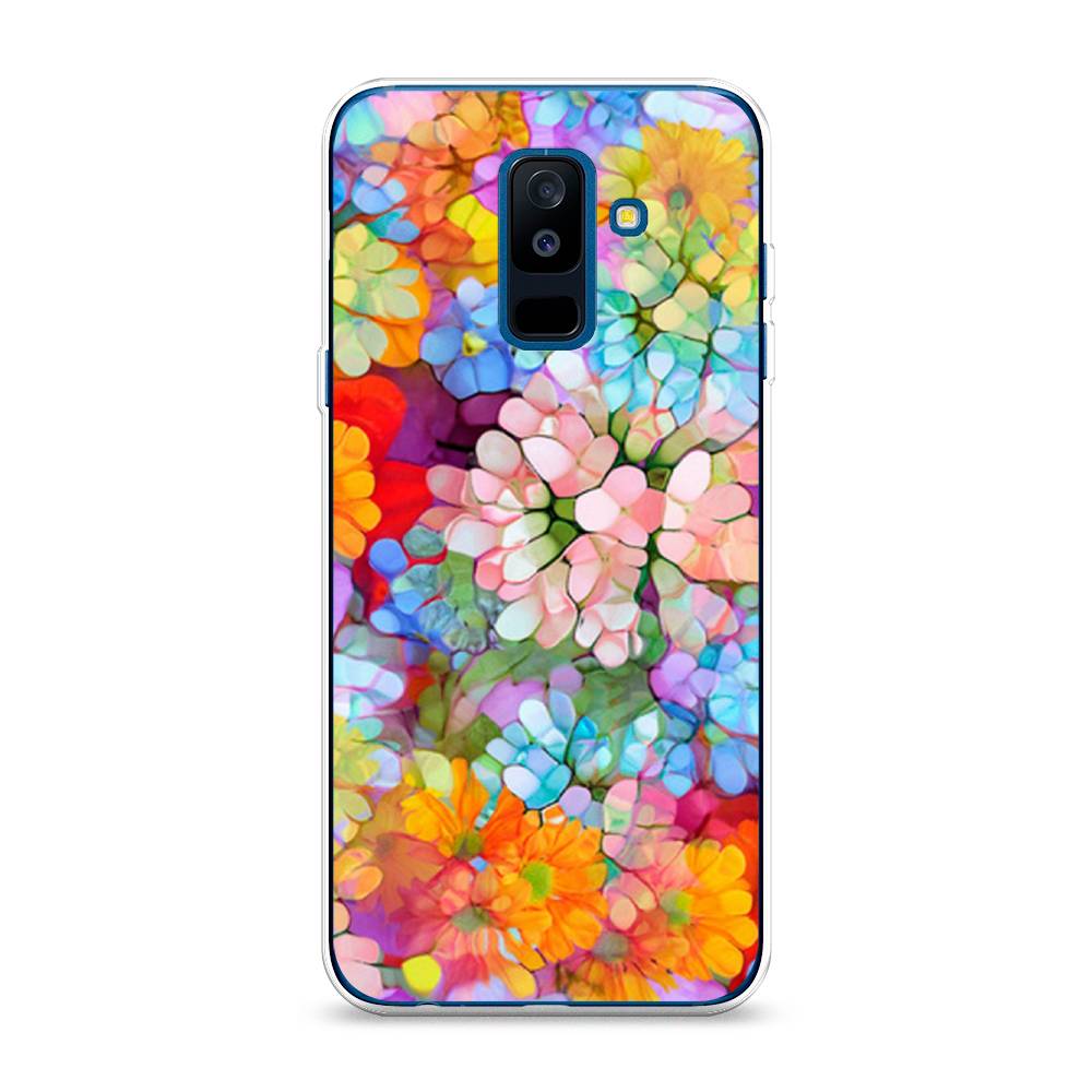 

Чехол на Samsung Galaxy A6 Plus "Цветы витраж", Оранжевый;розовый;голубой, 26050-3