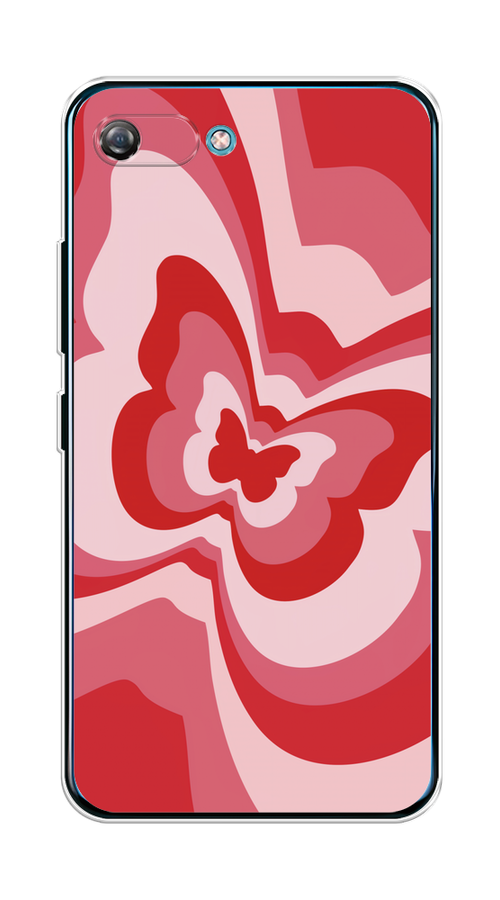 

Чехол на Itel A25/A35 "Бабочка в стиле хиппи", Красный;розовый, 3200950-1