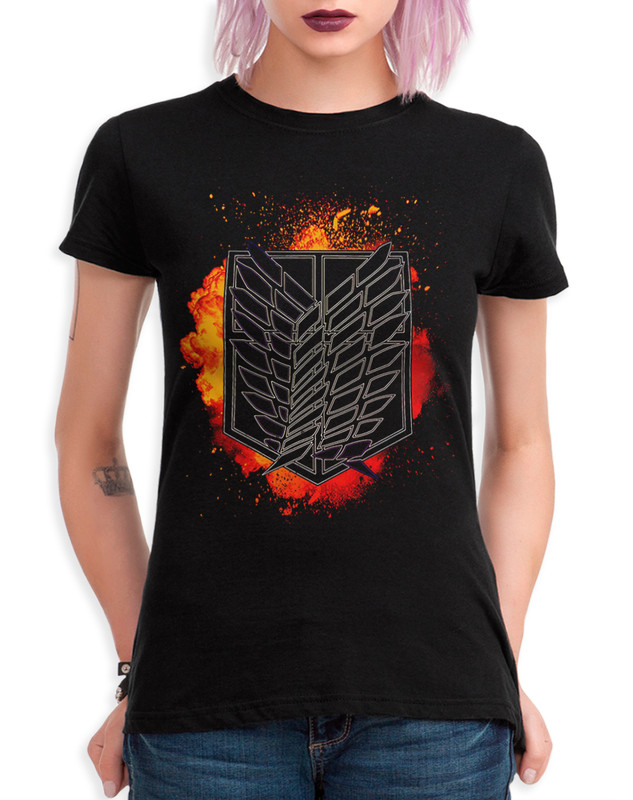 

Футболка женская Dream Shirts Атака на титанов 15438111 черная 3XL, Атака на титанов 15438111