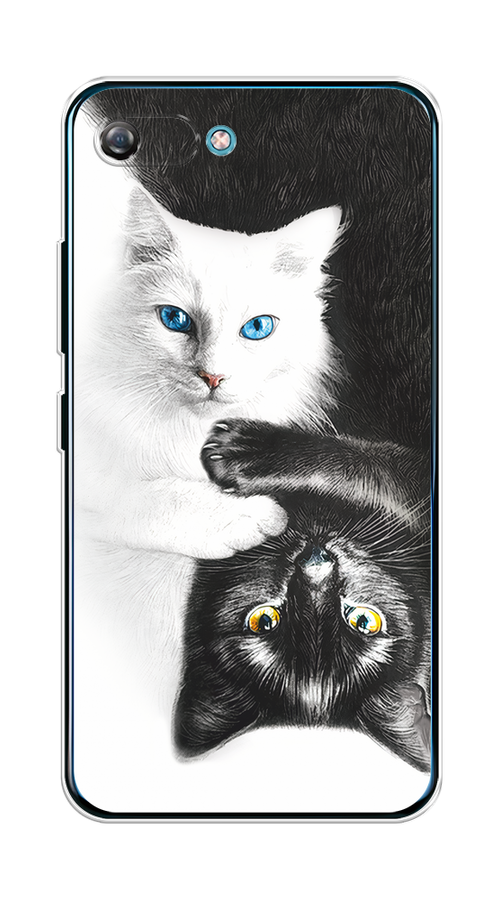 

Чехол на Itel A25/A35 "Коты Инь-Янь", Черный;белый;голубой, 3200950-1