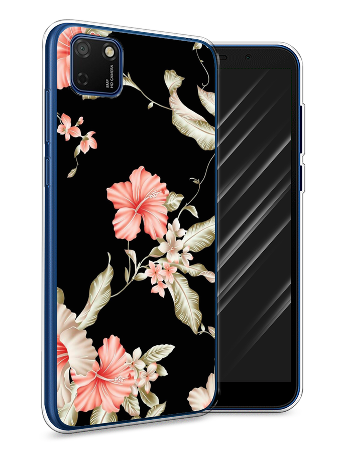 

Чехол Awog на Honor 9S "Цветы на черном", Черный;розовый, 6102650-8