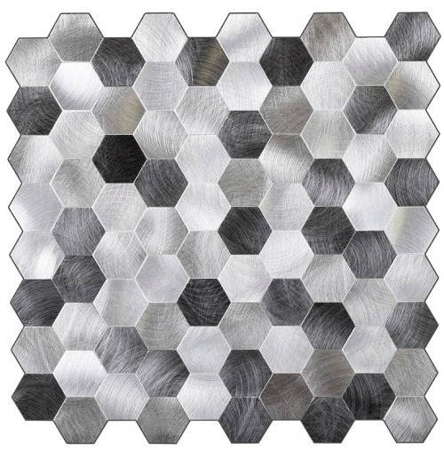 фото Плитка мозаика globalgres jzl-ly51 алюминий 29 х 29,5 см белый-серый микс