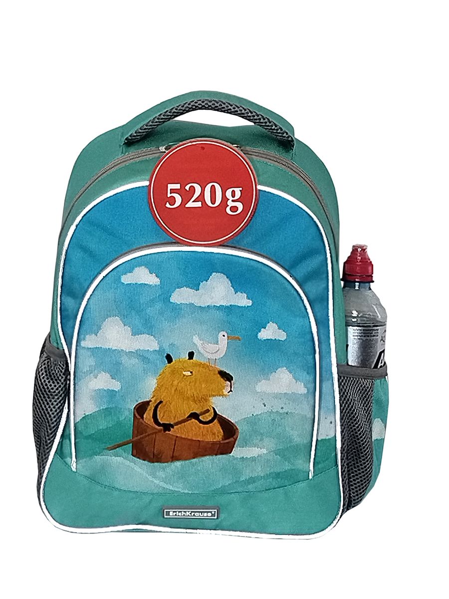 

Школьный рюкзак с грудной перемычкой ErichKrause ErgoLine 15L Capybara Travel 60097, Бирюзовый, ErgoLine