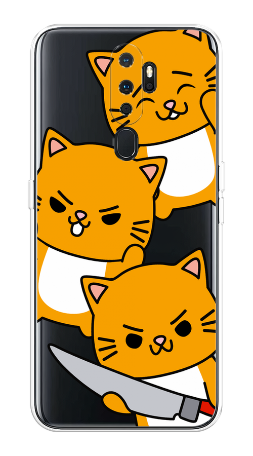 

Чехол на Oppo A5/A9 2020 "Опасные котики", Оранжевый;серый;белый, 251950-1
