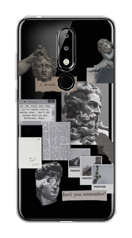 

Чехол на Nokia 5.1 Plus (X5) "Коллаж греческие скульптуры", Бежевый;серый, 121950-1