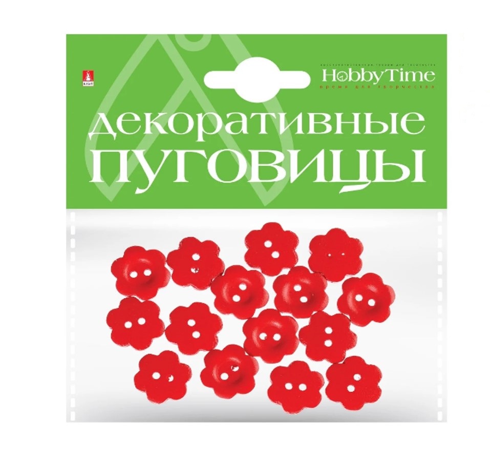 фото Пуговицы однотонные фигурные 20мм набор №1 (6 цветов, микс в коробке) , арт. 2-565/03 hobby time